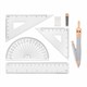 Готовальня BRAUBERG SCHOOL KIT, 9 предметов, циркуль 125 мм, чертежные принадлежности, персиковый цвет, 210715 210715