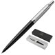 Ручка шариковая PARKER "Jotter Core Bond Street Black CT", корпус черный, детали хром, синяя, 1953184 142381