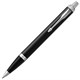 Ручка шариковая PARKER "IM Core Black Lacquer CT", черный глянцевый лак, детали хром, синяя, 1931665 142530