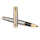 Ручка-роллер PARKER "IM Core Brushed Metal GT", серебристый матовый лак, позолота, черная, 1931663 142541
