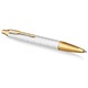 Ручка шариковая PARKER "IM Premium Pearl GT", жемчужный лак, позолота, синяя, 2143643 143854