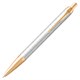 Ручка шариковая PARKER "IM Premium Pearl GT", жемчужный лак, позолота, синяя, 2143643 143854