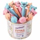 Ручка фигурная шариковая ЮНЛАНДИЯ "Мишка", мягкий силиконовый корпус, ассорти, СИНЯЯ, пишущий узел 0,7 мм, 143780 143780