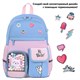 Рюкзак BRAUBERG PASTEL с термонашивками в комплекте, "Friendly bunnies", голубой, 40х29х14 см, 271423 271423