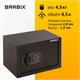 Сейф мебельный BRABIX "SF-200EL", 200х310х200 мм, электронный замок, черный, 291145, S103BR211214 291145