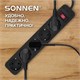 Сетевой фильтр SONNEN SPB-505, 5 розеток с заземлением, выключатель, 10 А, 5 м, черный, 513658 513658