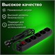 Сетевой фильтр SONNEN U-3518, 5 розеток, с заземлением, выключатель, 10 А, 1,8 м, черный, 513488 513488