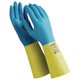 Перчатки латексно-неопреновые MANIPULA "Союз", КЩС-1, хлопчатобумажное напыление, размер 10-10,5 (XL), синие/желтые, LN-F-05 605835