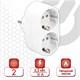 Сетевой разветвитель SONNEN U-020G, 2 розетки, с заземлением, 16 А, белый, 511442 511442