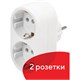 Сетевой разветвитель SONNEN U-020G, 2 розетки, с заземлением, 16 А, белый, 511442 511442
