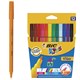 Фломастеры BIC "Kids Visa", 12 ЦВЕТОВ, суперсмываемые, вентилируемый колпачок, европодвес, 889695, 888695 150357