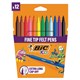 Фломастеры BIC "Kids Visa", 12 ЦВЕТОВ, суперсмываемые, вентилируемый колпачок, европодвес, 889695, 888695 150357
