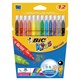 Фломастеры BIC "Kid Couleur", 12 цветов, суперсмываемые, вентилируемый колпачок, европодвес, 9202932 150647