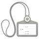Бейдж горизонтальный для пропуска и ID-карт, СИЛИКОНОВЫЙ, 54х85 мм, шнурок 42 см, серый, BRAUBERG, 238909 238909