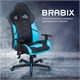 Кресло компьютерное BRABIX Storm GM-006, регулируемые подлокотники, экокожа, черное/голубое, 532501 532501