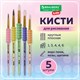 Кисти c EVA-вставкой НАБОР 5 шт. (ПОНИ круглые №1, 4; КОЗА круглые №3, 6; ЩЕТИНА плоская №4), BRAUBERG KIDS, 201091 201091
