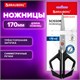 Ножницы BRAUBERG "Super black" 170 мм, черные, 3-сторонняя заточка, ручки из ABS-пластика, 238854 238854