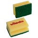 Губки VILEDA PROFESSIONAL профильные "Средняя жесткость" КОМПЛЕКТ 10 шт., желтые, ЗЕЛЕНЫЙ абразив, 9,5х7х4,5 см, 125604 703628