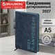 Ежедневник датированный 2027, А5, 138х213 мм, BRAUBERG "Vive", под кожу, запечатанный срез, синий/голубой, 117873 117873