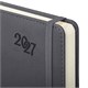 Ежедневник датированный 2027, А5, 138x213 мм, BRAUBERG "Optimal", под кожу, резинка, держатель для ручки, серый, 117933 117933