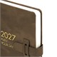 Ежедневник датированный 2027, А5, 138х213 мм, BRAUBERG "Trace", под кожу, ремешок, коричневый, 117981 117981