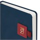 Ежедневник датированный 2027, А5, 138х213 мм, BRAUBERG "Accent" под кожу, держатель, синий/красный, 118007 118007