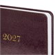 Ежедневник датированный 2027, А5, 138х213 мм, BRAUBERG "Elegant", под кожу, застежка, бордовый, 118013 118013