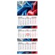 Календарь квартальный 2027 г., 3 блока, 3 гребня, бегунок, мелованная бумага, BRAUBERG EXTRA, "Символика РФ", 118296 118296